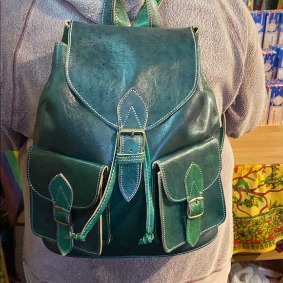 Moroccan Leather Journey Backpack - Picture 14 of 14